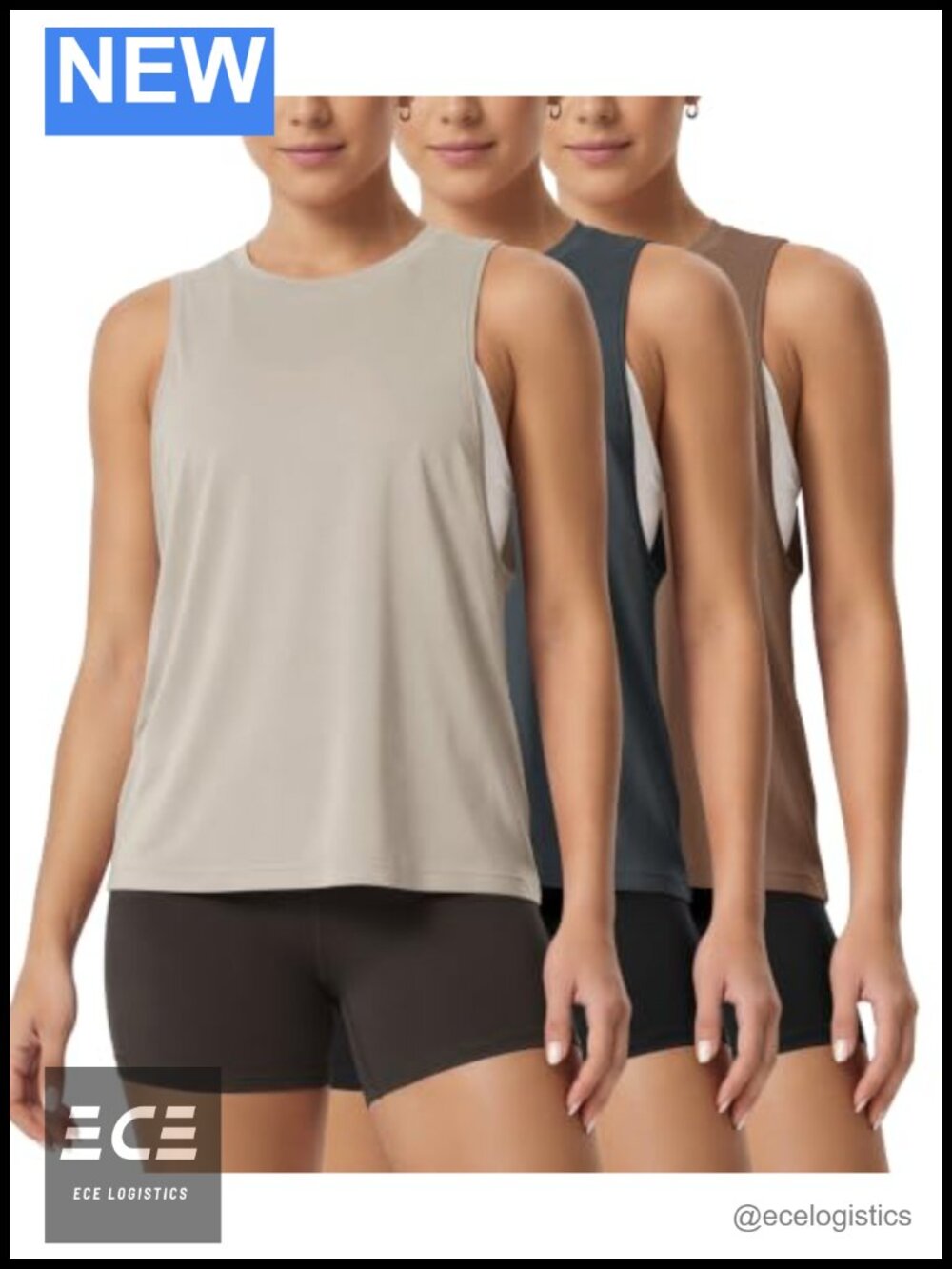 3-Pack Loose Tank Tops Sleeveless Gym Athletic Workout Yoga Shirts